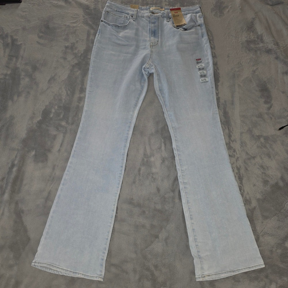 Levis 725 High Rise Bootcut Jeans Light Wash Hypersoft 16 Long W33 L34